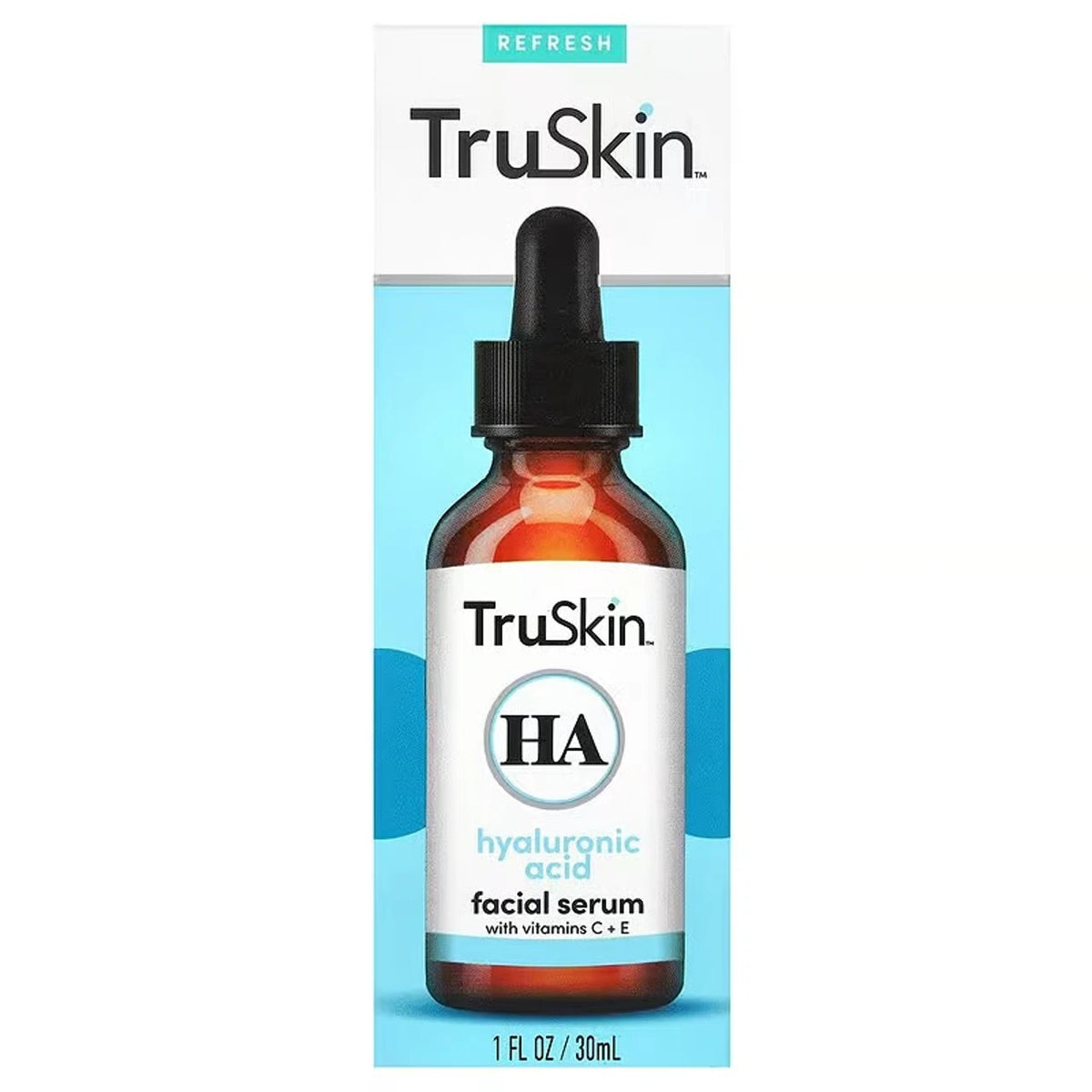 TRUSKIN Hyaluronic Acid Facial Serum with Vitamins C + E New in Box 1 oz