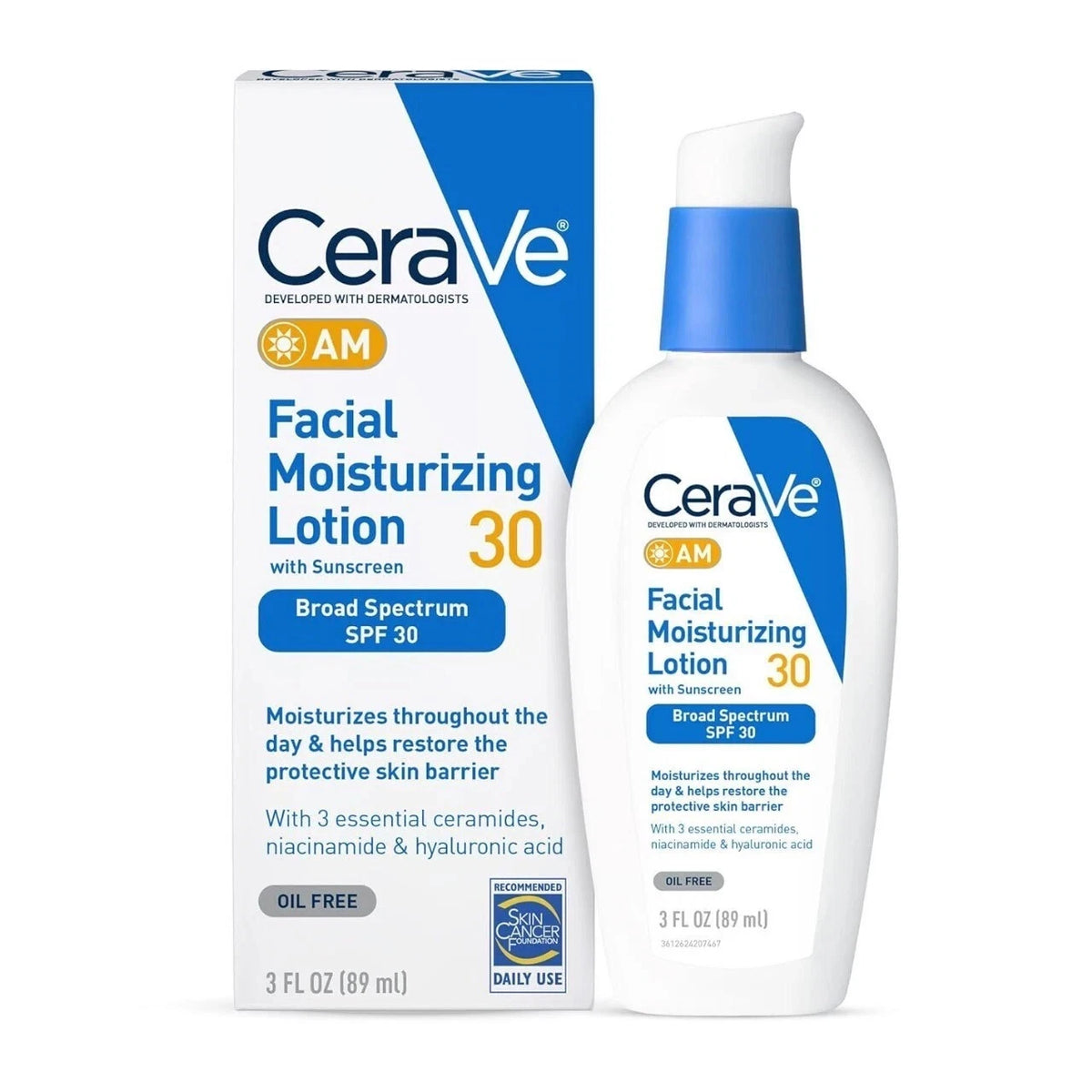 CeraVe AM Facial Moisturizing Lotion with Sunscreen - SPF 30, 3 Oz - New In Box