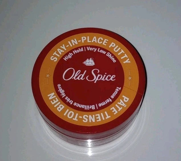 Old Spice Stay In Place Hair Styling Putty for Men 2.2 Ounce New