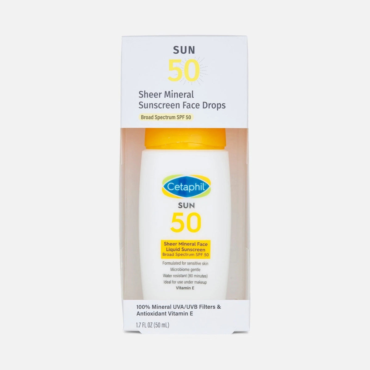 Cetaphil Sun 50 Sheer Mineral Face Liquid Sunscreen 1.7oz BB06/25