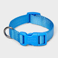 Basic Adjustable Dog Collar with Matching Buckle - S - Blue - Boots & Barkley