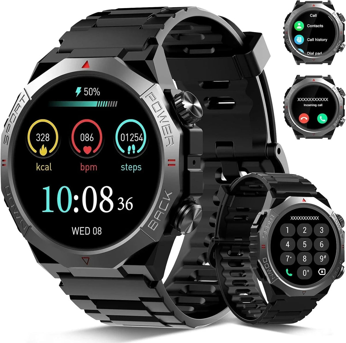 Military Smart Watches for Men(Answer/Make Calls), 1.39"HD Fitness Watch, 24