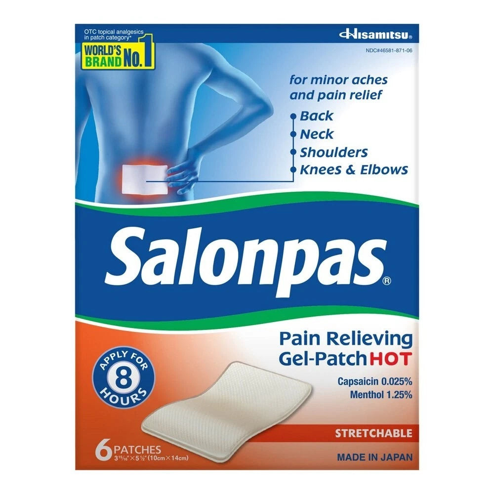 Salonpas Pain Relieving Gel Patch Hot, 6 CT