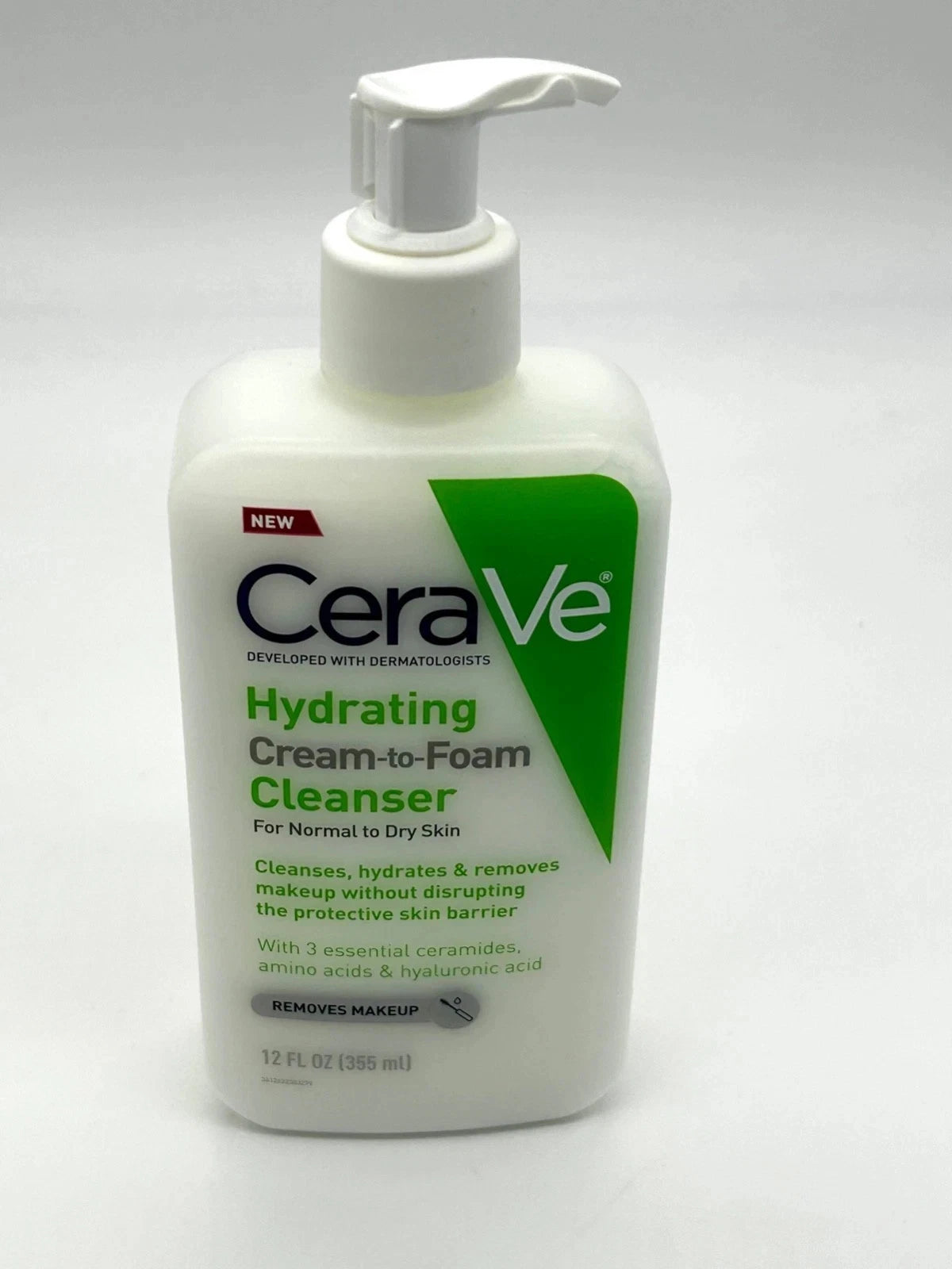 CERAVE Hydrating Cream-To-Foam Cleanser 12oz w/o box