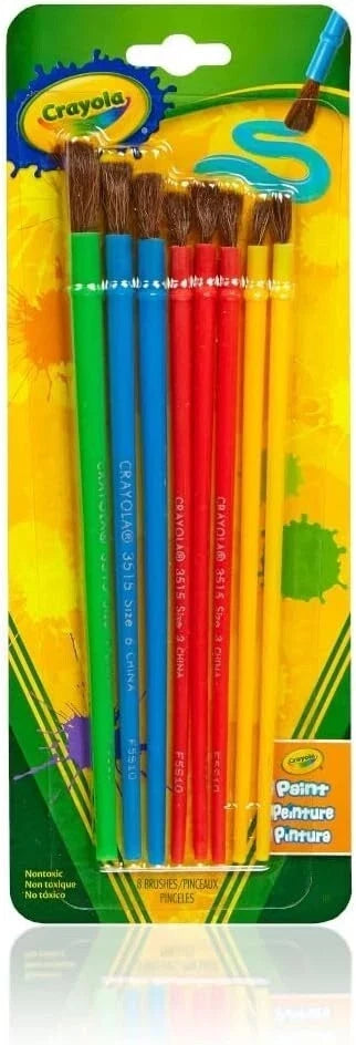 Crayola Kids Paint Brushes Set (8ct) - New