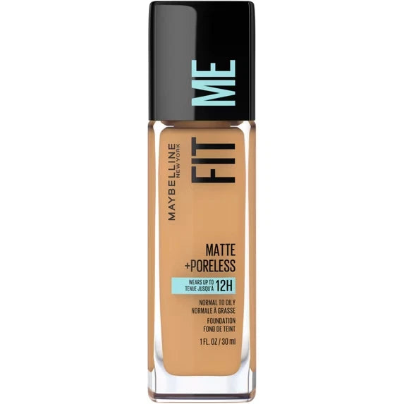 Maybelline Fit Me Matte Liquid Foundation Makeup, 332 Golden Caramel, 1 fl oz